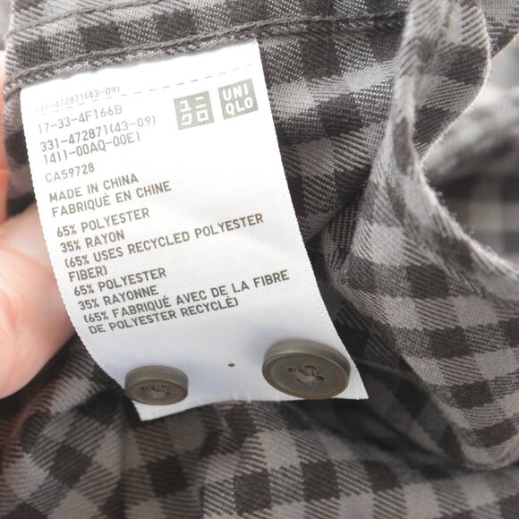 NWT Uniqlo Men's Twill Oversized Shirt Brown Checked Sz M - Picture 10 of 10